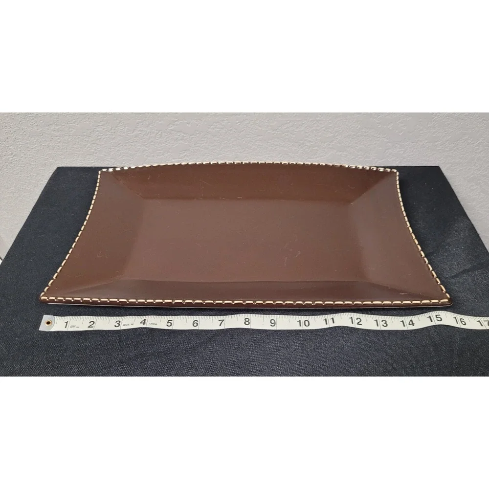 Stoneware Southern Living Mario Batali Italian Stitch Platter 15 x 9 inch